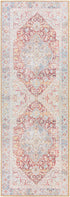Cream Rust Leeston Vintage Washable Area Rug - Clearance