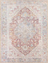 Cream Rust Leeston Vintage Washable Area Rug - Clearance