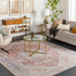 Cream Rust Leeston Vintage Washable Area Rug - Clearance