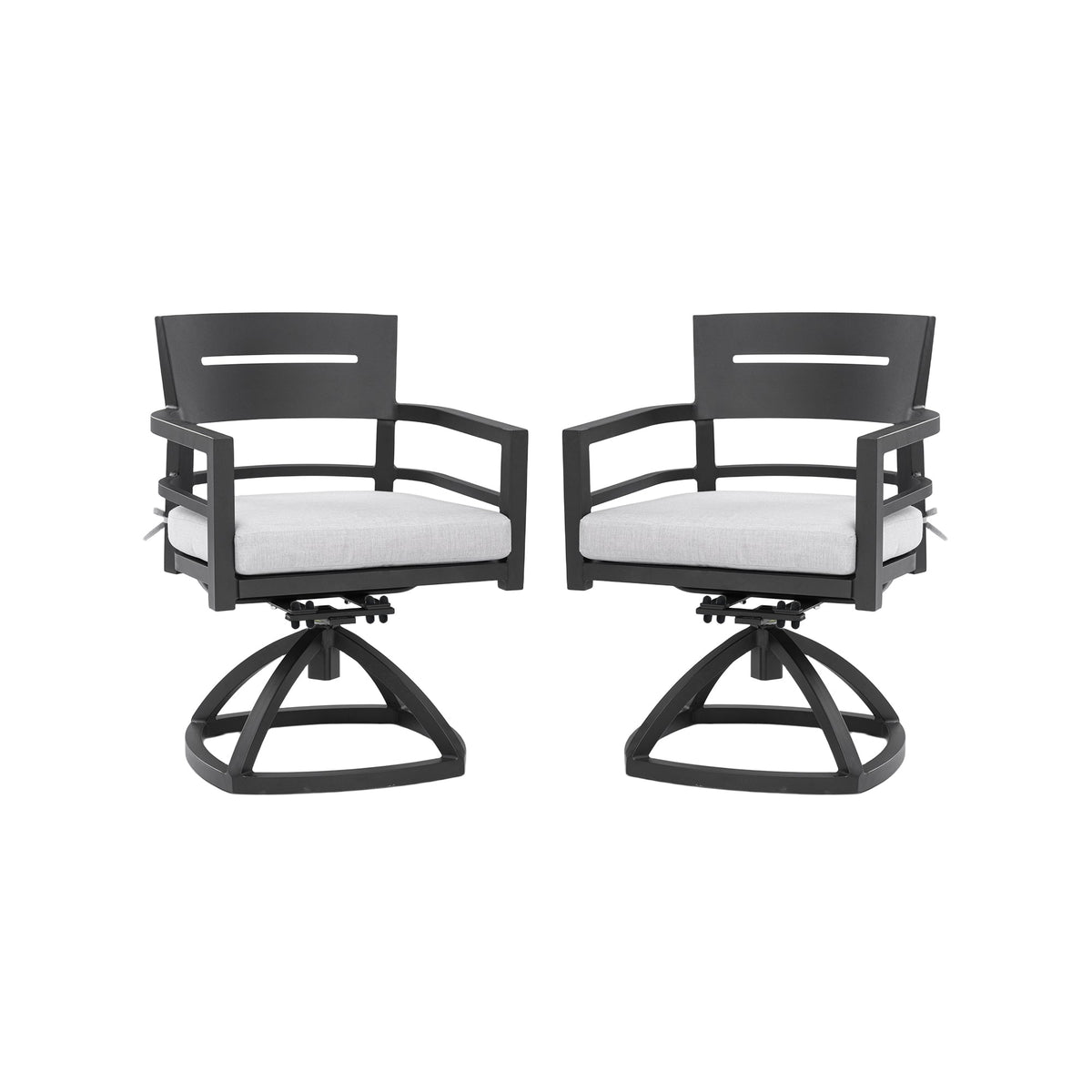 Outdoor Swivel Chairs with Sunbrella Cushions - Ember Black