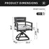 Outdoor Swivel Chairs with Sunbrella Cushions - Ember Black