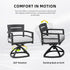 Outdoor Swivel Chairs with Sunbrella Cushions - Ember Black