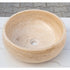 Light Beige Travertine Natural Stone Vessel Sink Filled and Polished  (D)16" (H)6"