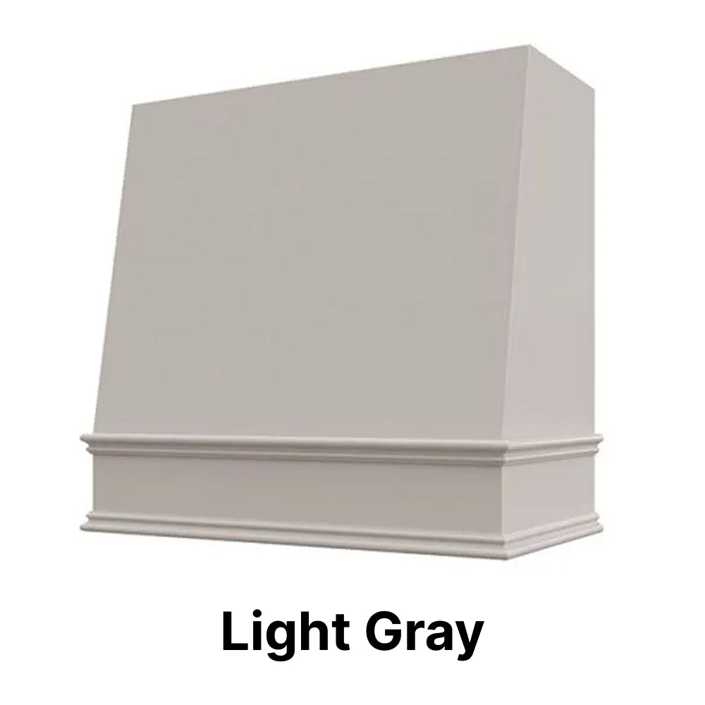 Wood Range Hood With Angled Front and Decorative Trim - 30