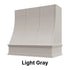 Wood Range Hood With Sloped Strapped Front and Decorative Trim - 30", 36", 42", 48", 54" and 60" Widths Available