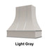 Wood Range Hood With Curved Front, Silver Strapping and Block Trim - 30", 36", 42", 48", 54" and 60" Widths Available