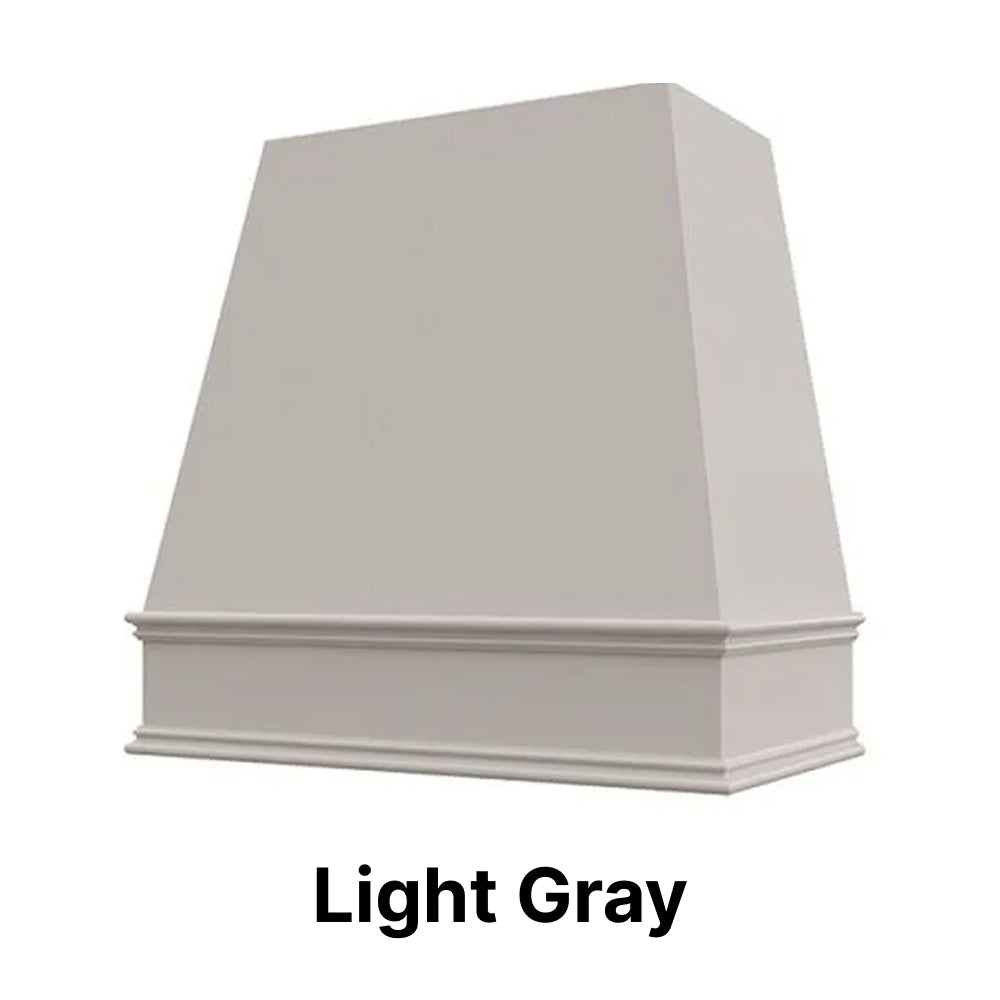 Wood Range Hood With Tapered Front and Decorative Trim - 30