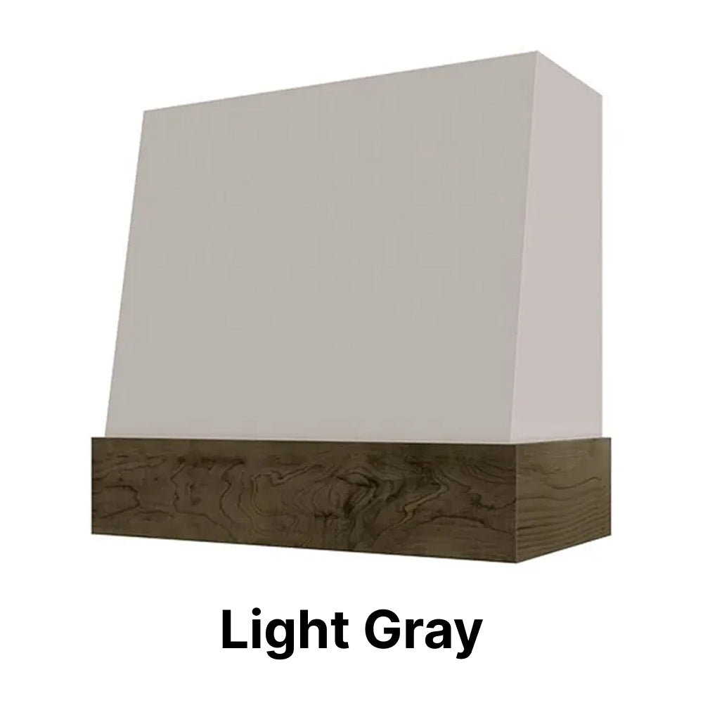 Wood Range Hood With Angled Front and Walnut Band - 30