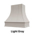Wood Range Hood With Curved Strapped Front and Decorative Trim - 30" 36" 42" 48" 54" and 60" Widths Available