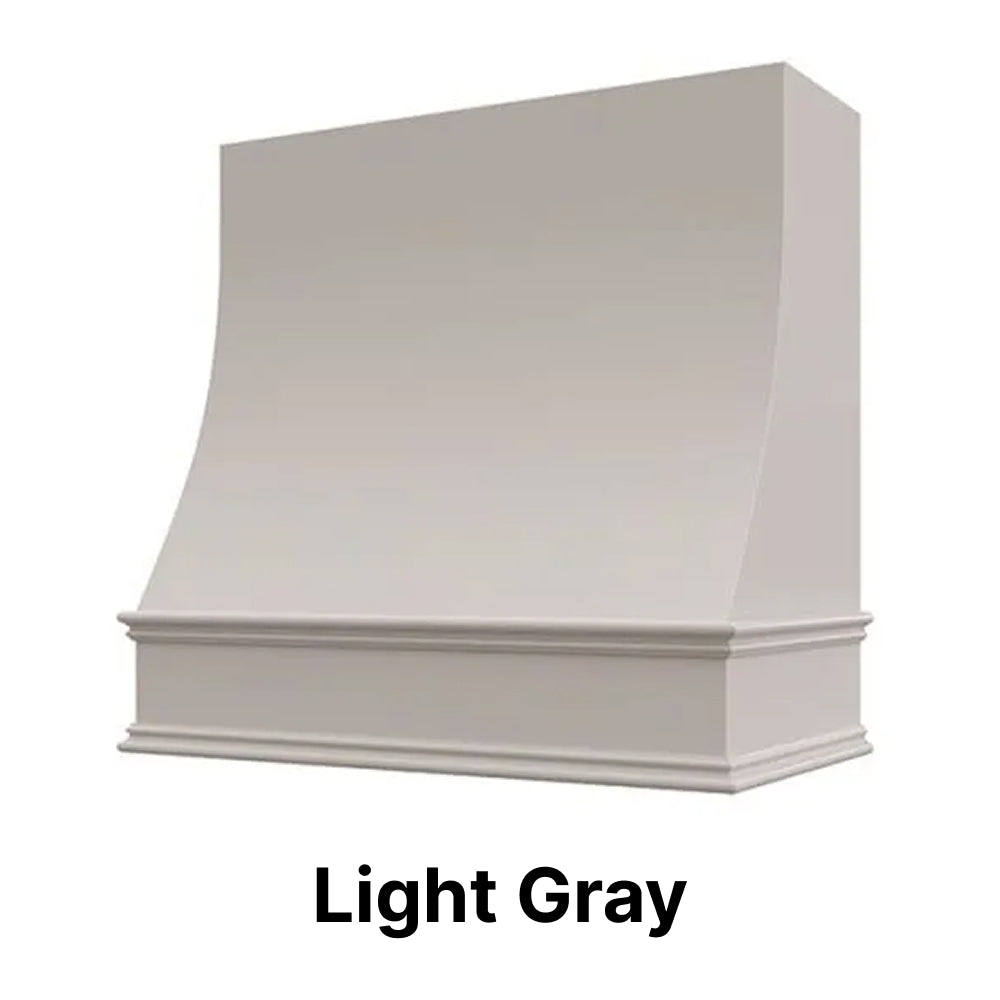Wood Range Hood With Sloped Front and Decorative Trim - 30