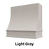 Wood Range Hood With Sloped Front and Decorative Trim - 30", 36", 42", 48", 54" and 60" Widths Available