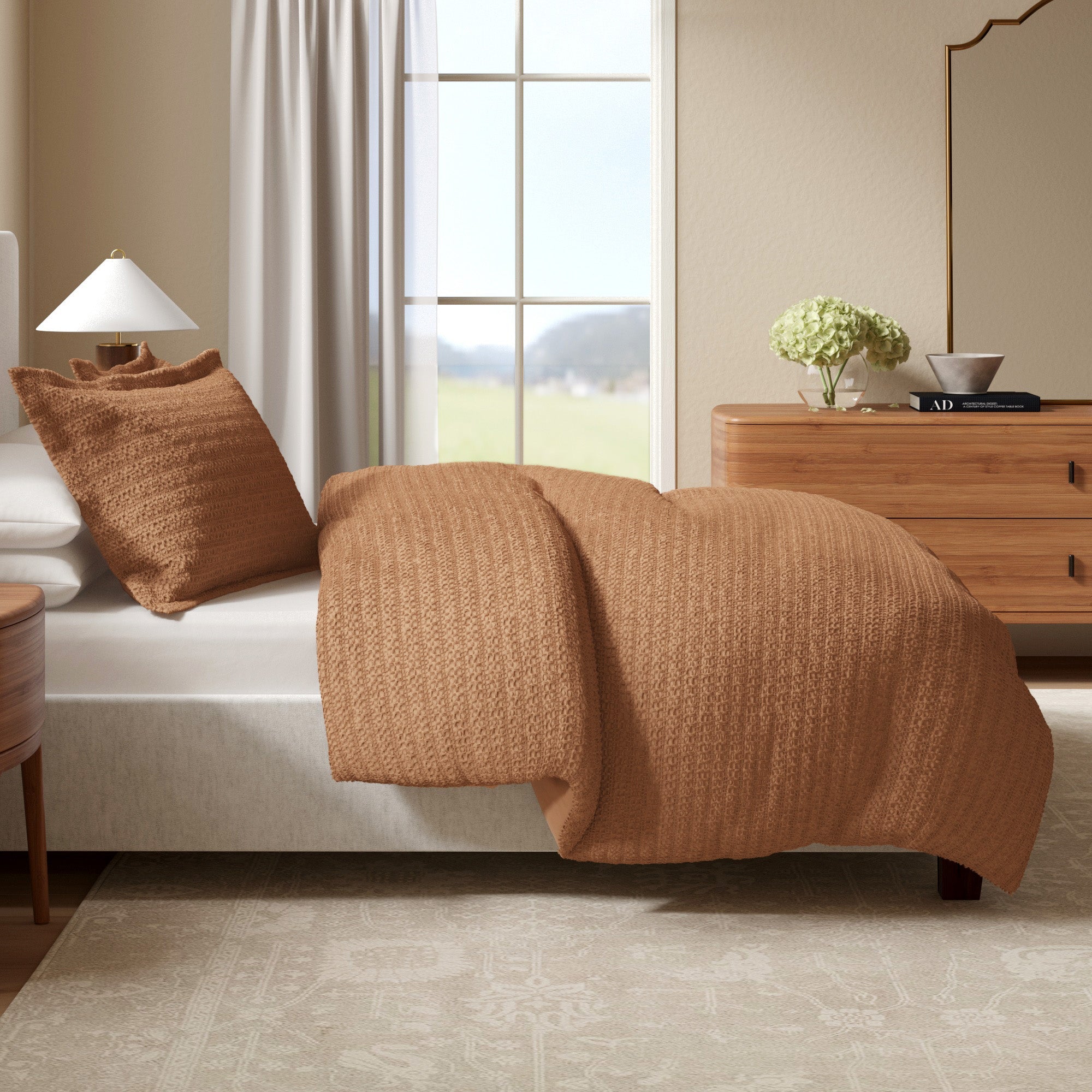 100% Cotton Waffle Weave Duvet Set - Mattea Collection