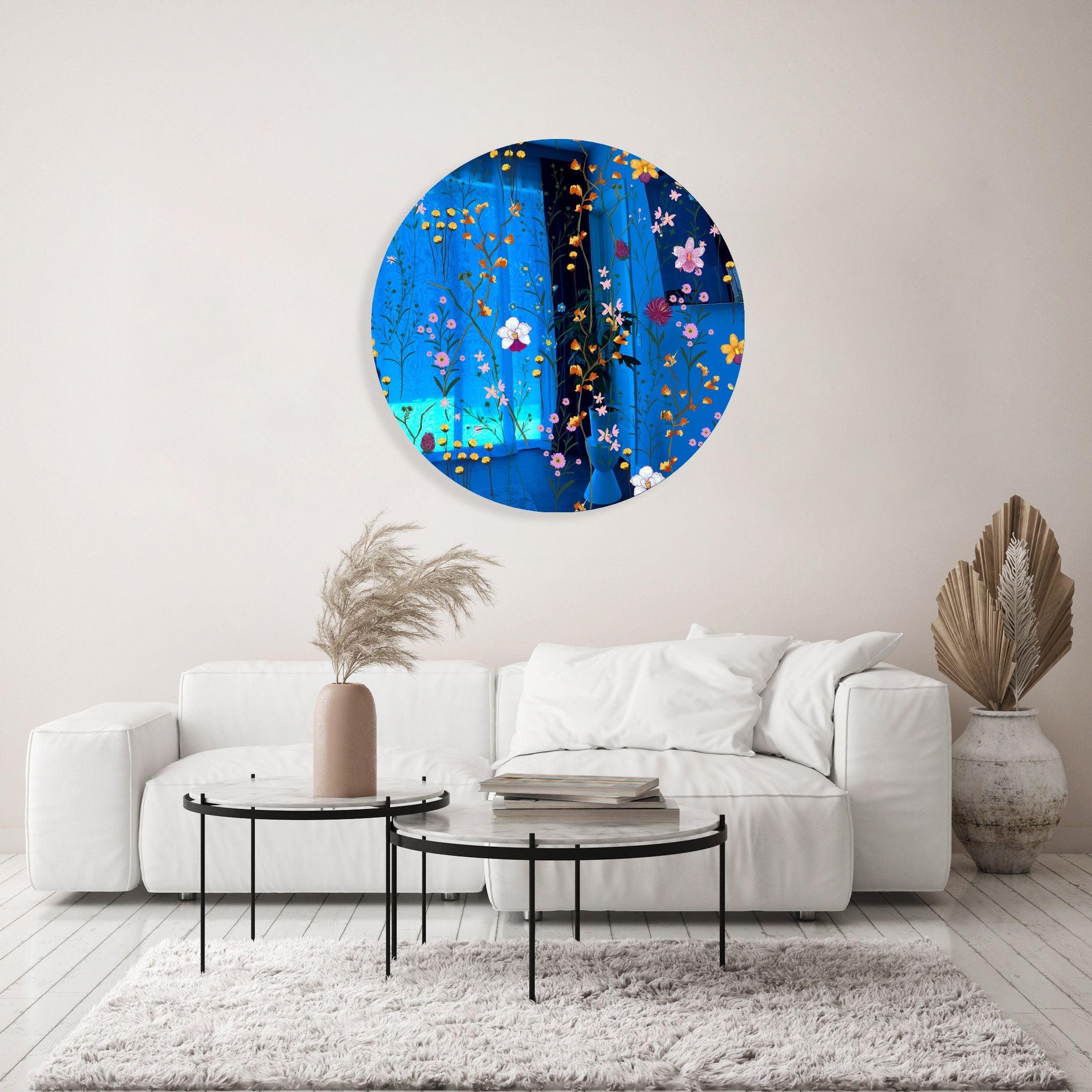 Lovely Field Flowers Printed Mirror Acrylic Circles