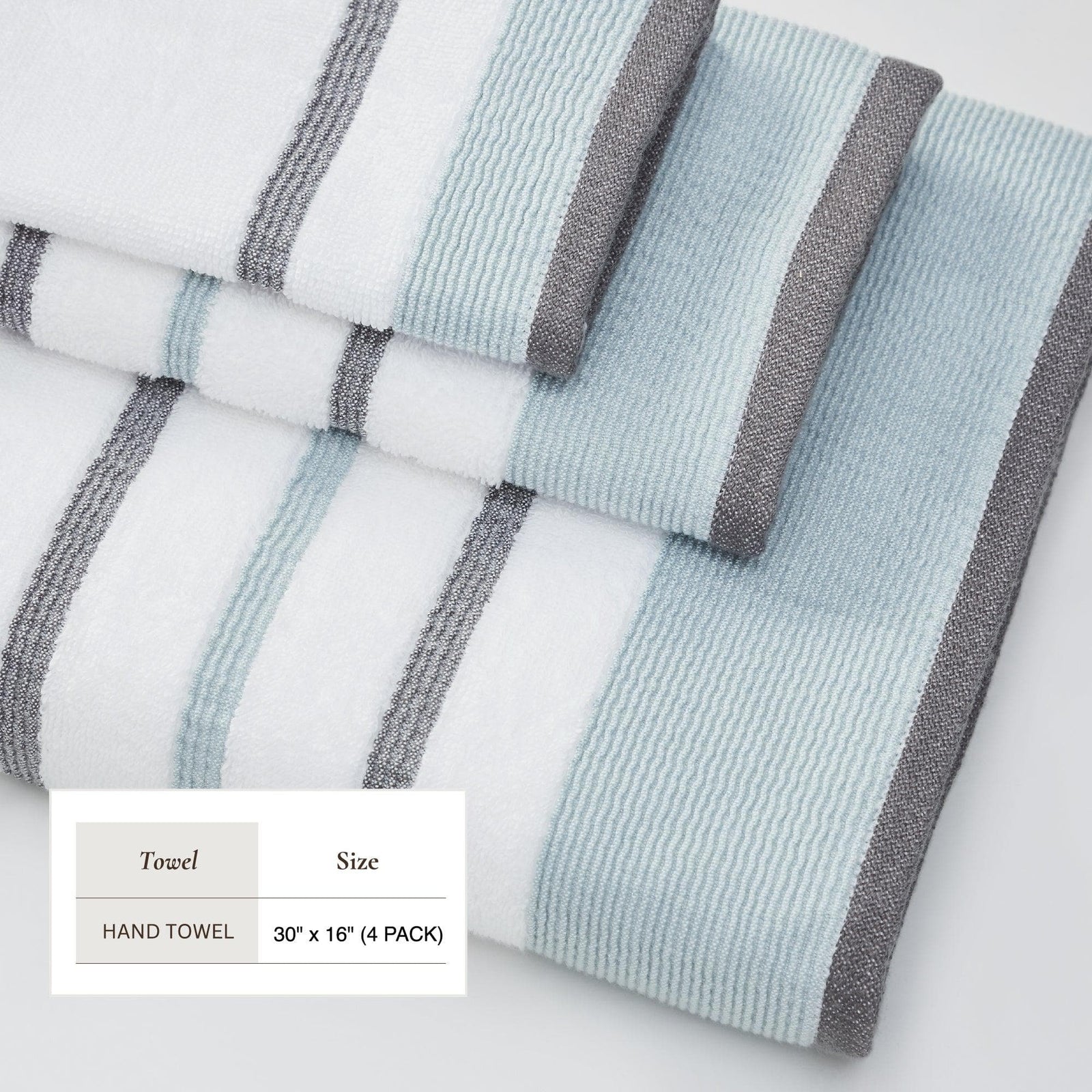 Decorative Cotton Stripe Bath Towel Set - Noelle Collection