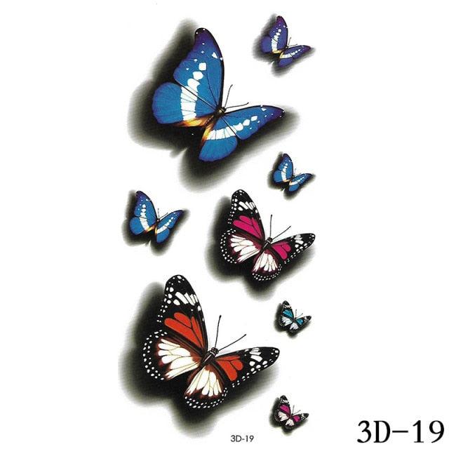 Luxury 3D Butterfly Tattoos Stickers Temporary Colorful Flower Body Decorations And Party Make Up For Womens