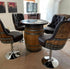 Luxury Wine Barrel Bar Set w/ Pub Table & Wine Barrel Bar Stools - Multi-Use Wine and Whiskey Home Bar Furniture