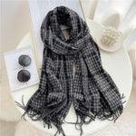 Winter  Long Plaid Headwear Scarf Warm Shawls Cashmere Female Scarfs Scarves Lady Tassel Shawl Wraps For Women