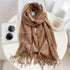 Winter  Long Plaid Headwear Scarf Warm Shawls Cashmere Female Scarfs Scarves Lady Tassel Shawl Wraps For Women