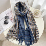 Winter  Long Plaid Headwear Scarf Warm Shawls Cashmere Female Scarfs Scarves Lady Tassel Shawl Wraps For Women