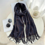 Winter  Long Plaid Headwear Scarf Warm Shawls Cashmere Female Scarfs Scarves Lady Tassel Shawl Wraps For Women