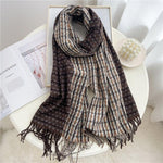 Winter  Long Plaid Headwear Scarf Warm Shawls Cashmere Female Scarfs Scarves Lady Tassel Shawl Wraps For Women