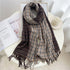 Winter  Long Plaid Headwear Scarf Warm Shawls Cashmere Female Scarfs Scarves Lady Tassel Shawl Wraps For Women