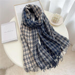 Winter  Long Plaid Headwear Scarf Warm Shawls Cashmere Female Scarfs Scarves Lady Tassel Shawl Wraps For Women