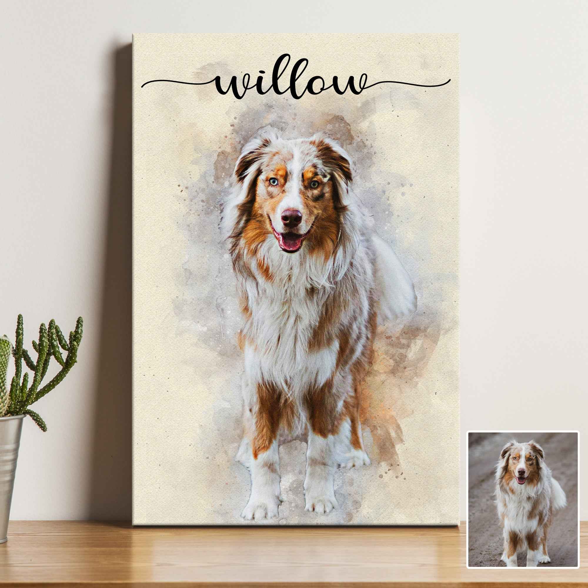 Pet Memorial Watercolor Portrait Sign II
