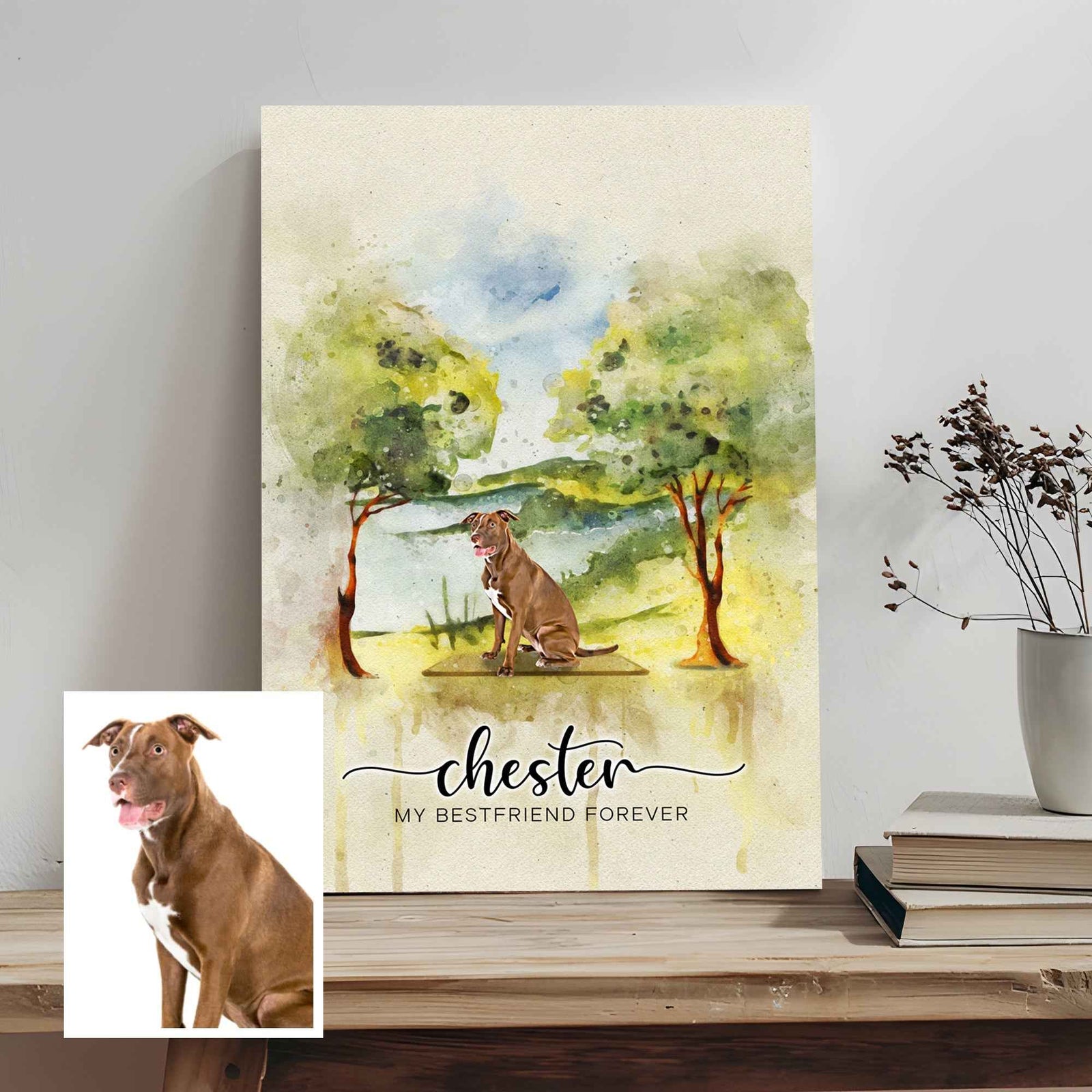Pet Memorial Watercolor Sign My Bestfriend Forever
