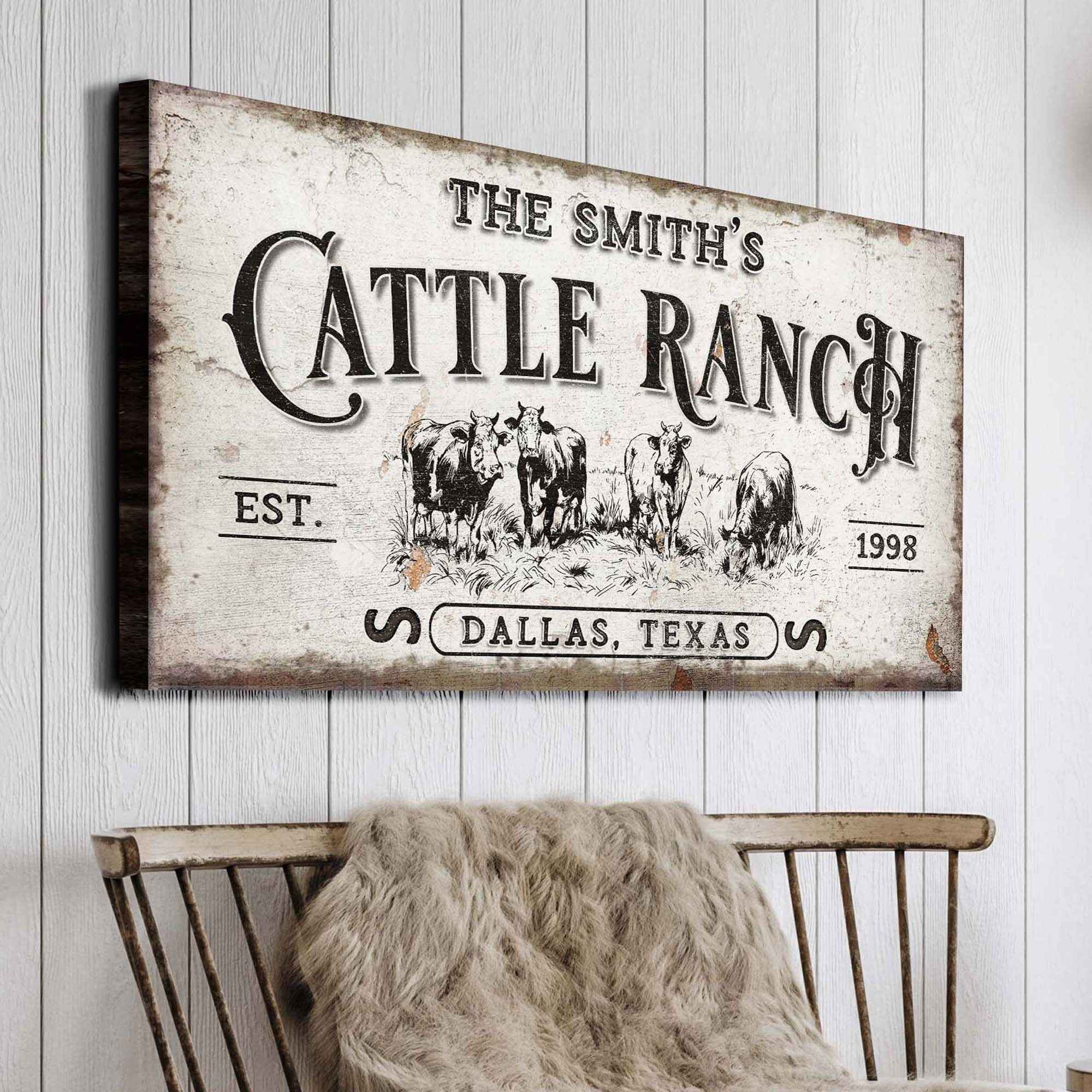 Branded Cattle Ranch Sign