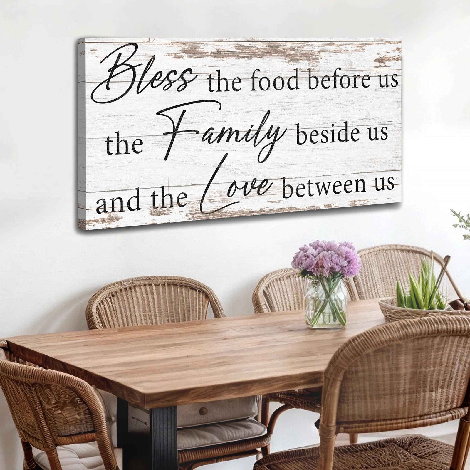 Bless The Food, Family, And Love Sign V