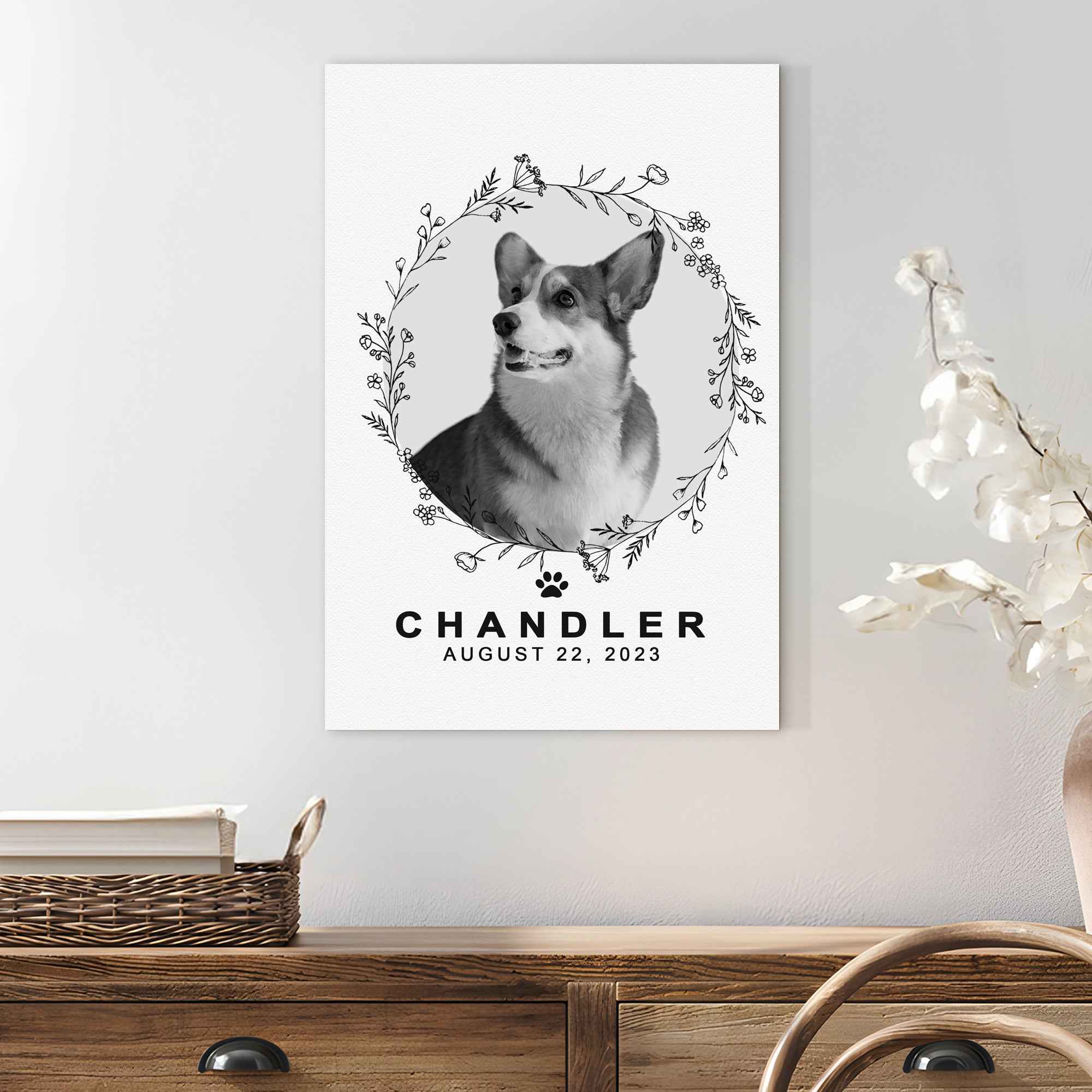 Pet Memorial Portrait Monochrome Sign