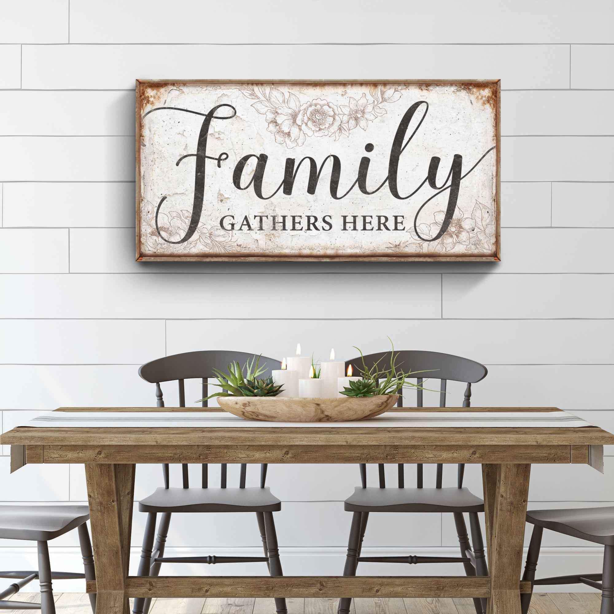Family Gathers Here Sign