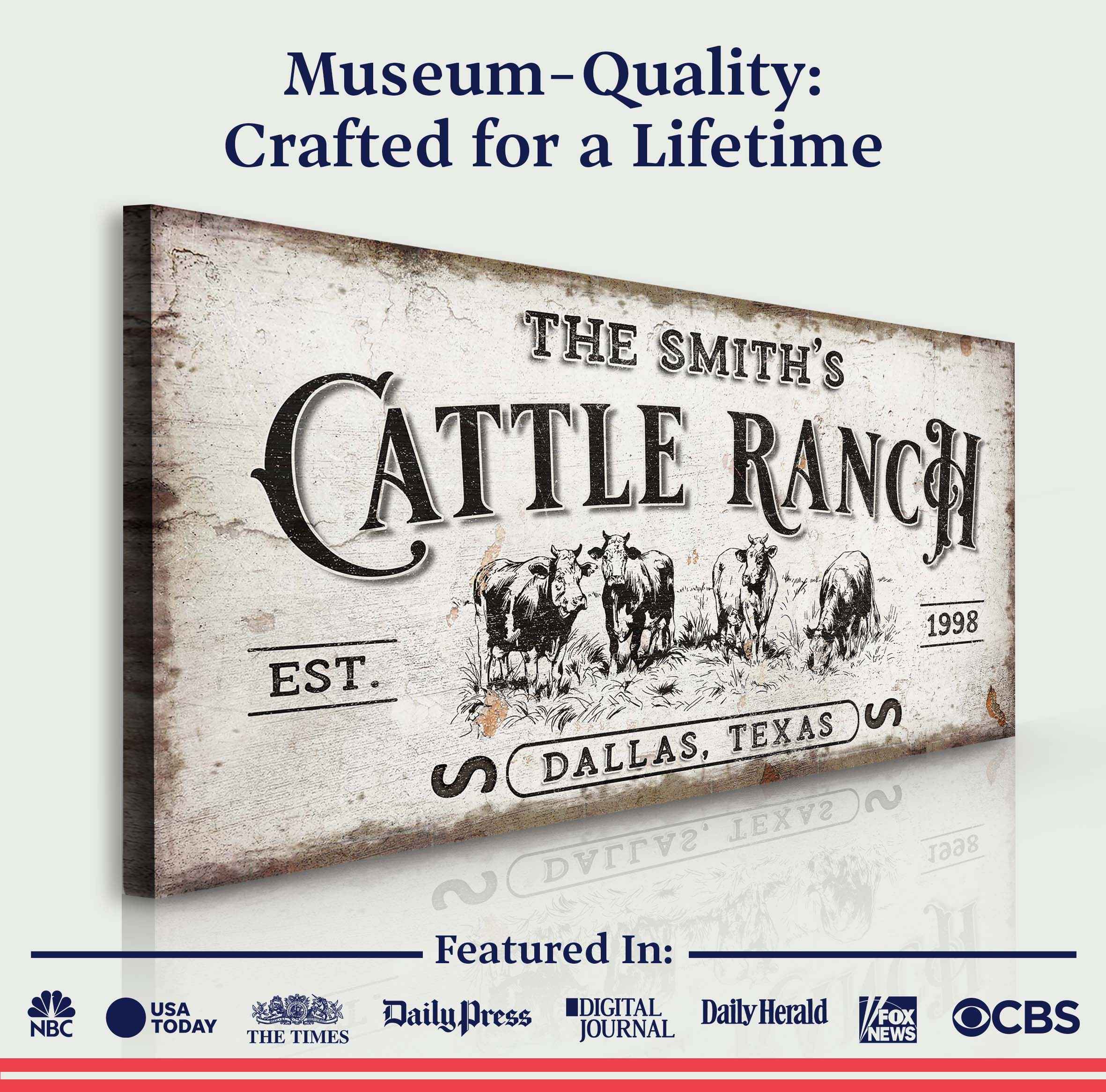 Branded Cattle Ranch Sign