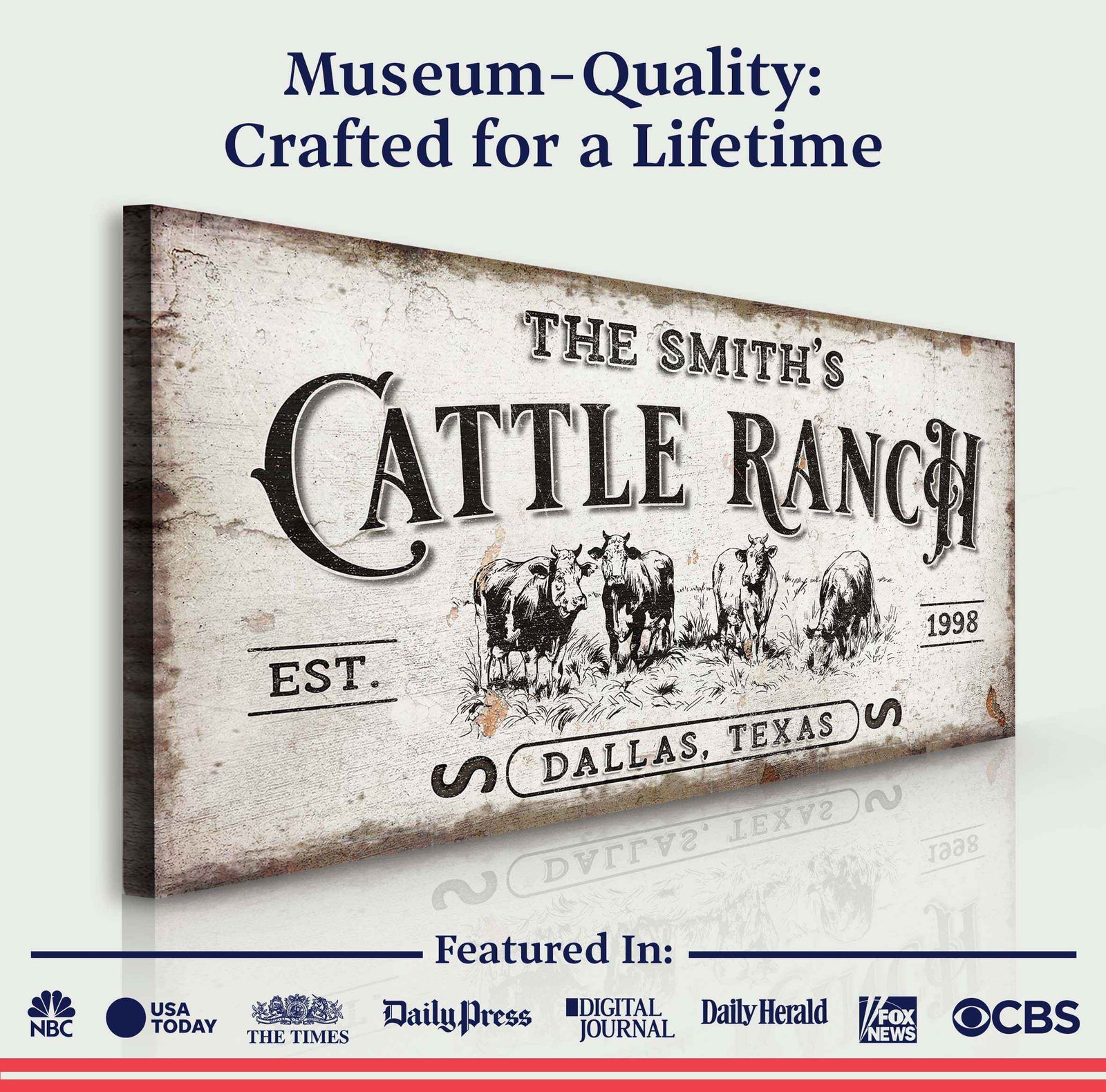 Branded Cattle Ranch Sign