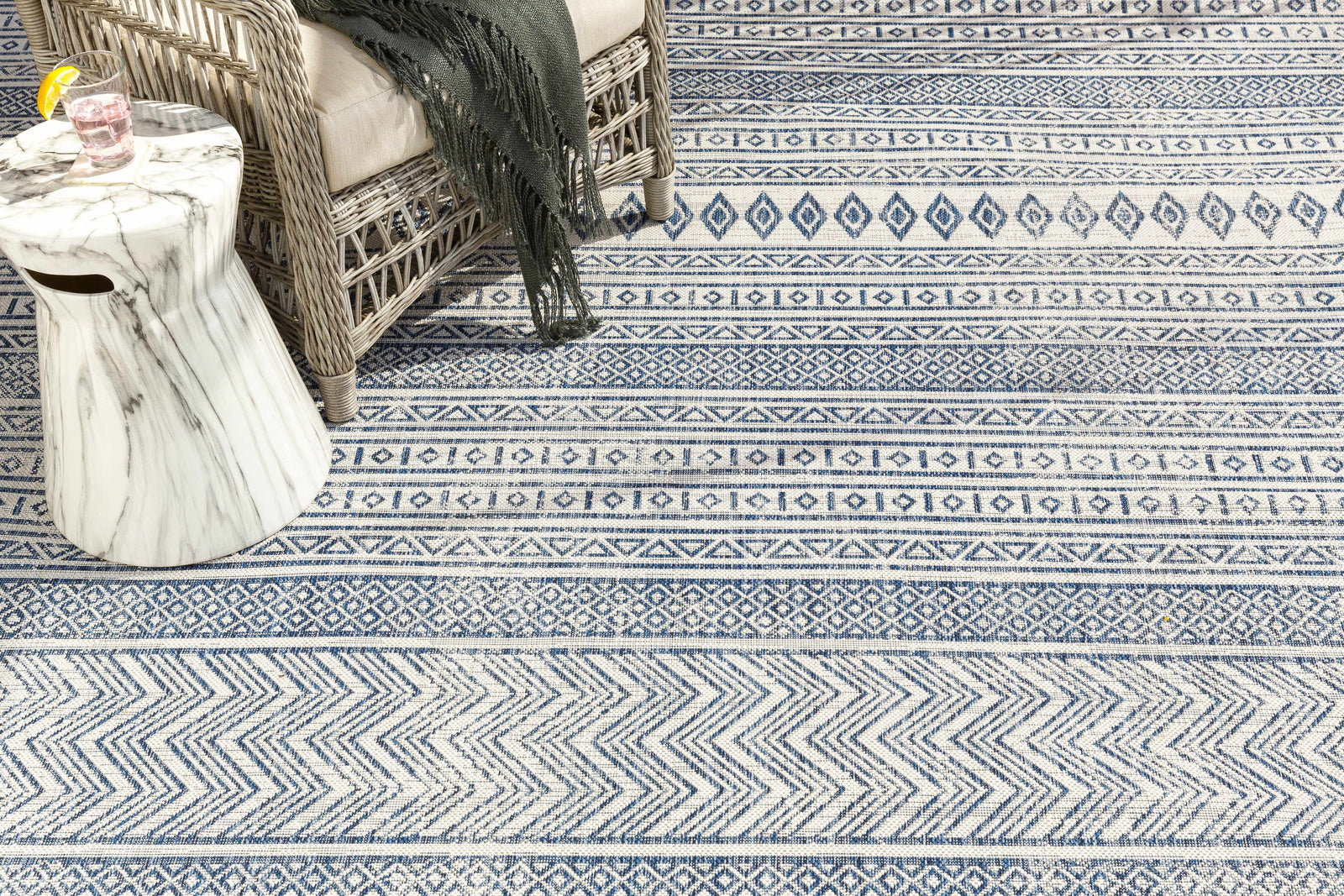 Madras Green All Over Performance Rug