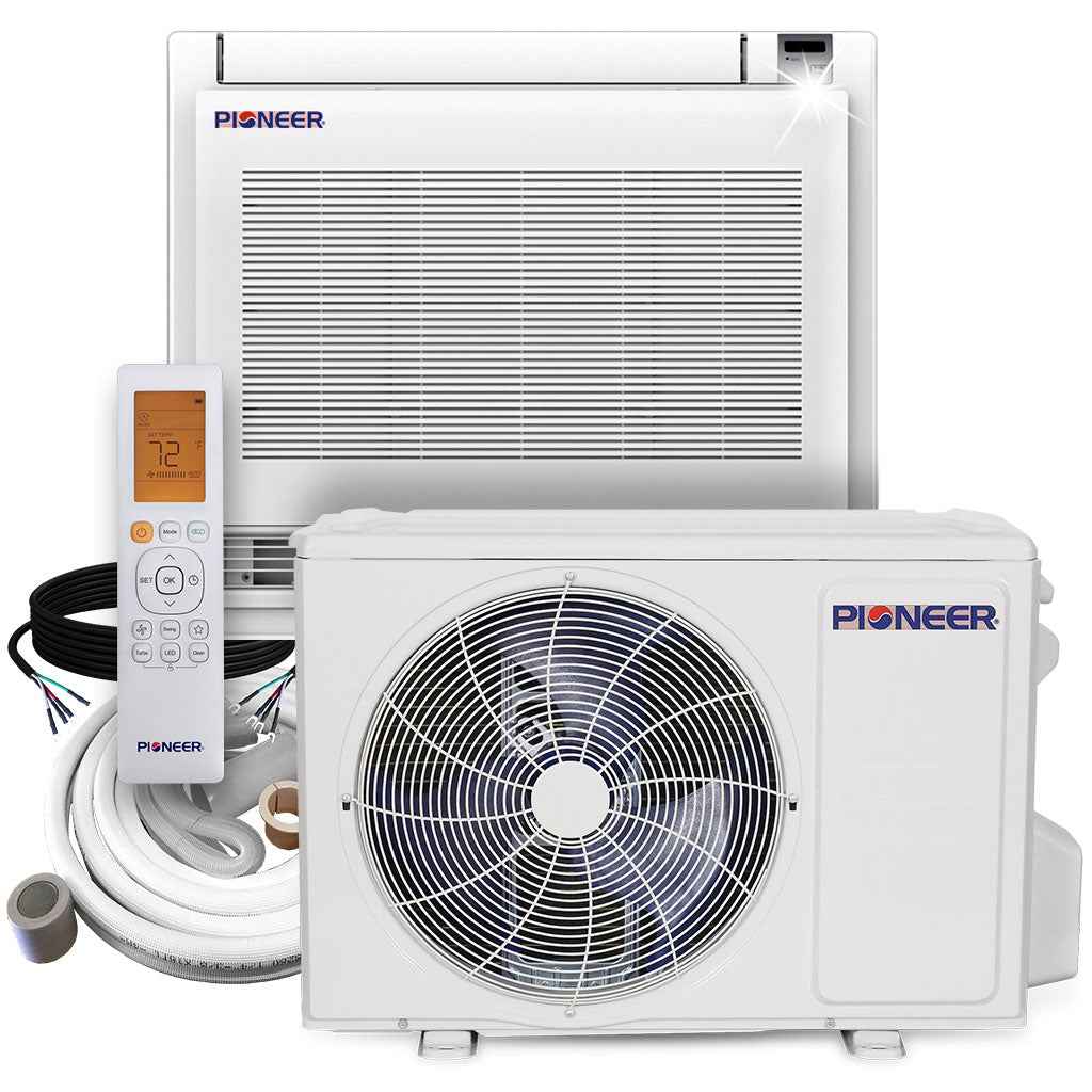 Pioneer® Quantum Ultra™ 12,000 BTU 24.6 SEER2 230V Floor/Low-Wall Mounted Console Ductless Mini-Split Air Conditioner Inverter Heat Pump Full Set