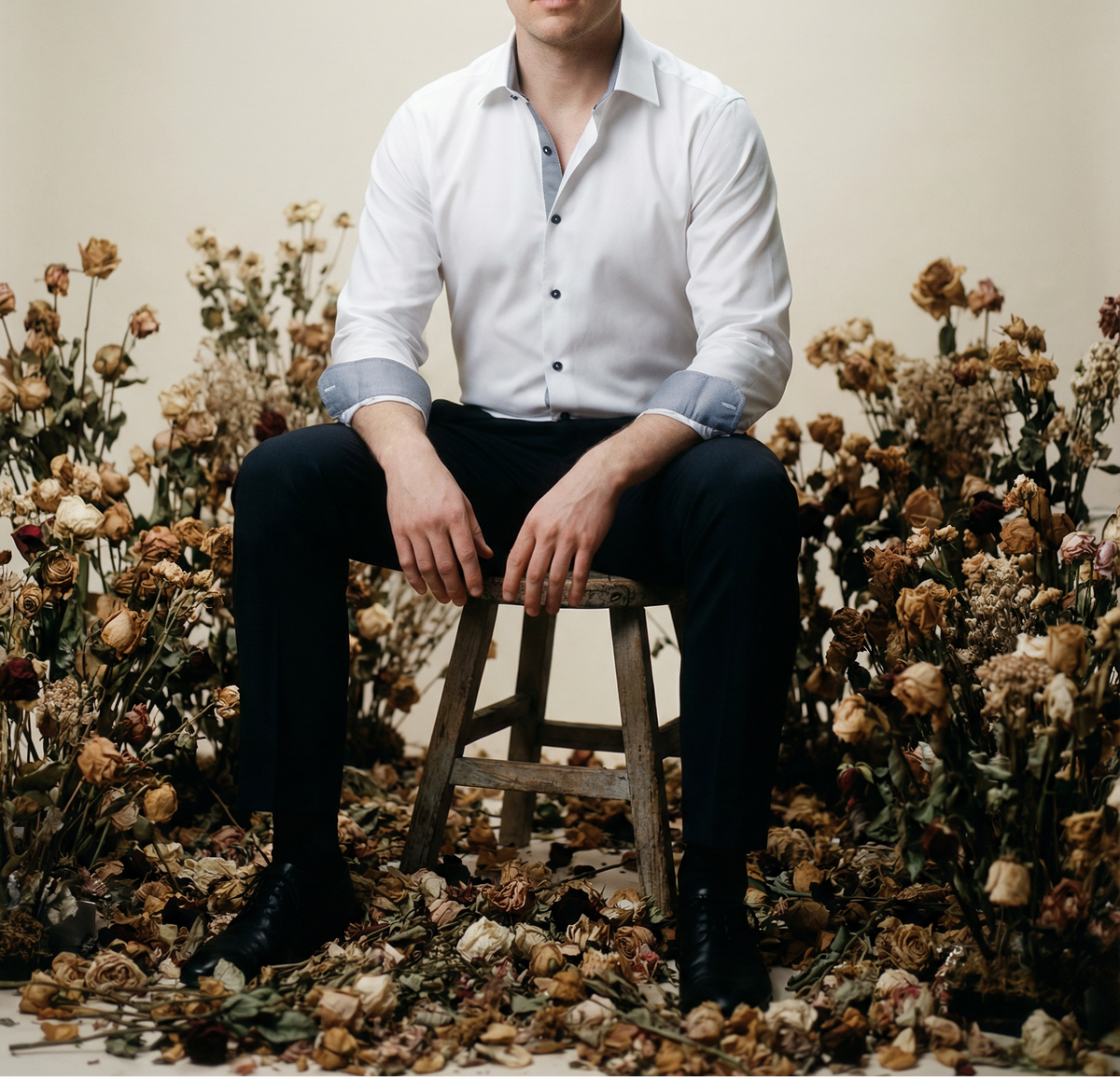 Joseph Button-Up Shirt With Contrast Details // White // Contemporary Fit (Regular)