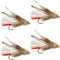 White Marabou Muddler Minnow Streamer Flies - 4 Fly Fishing Flies - Hook Size 8