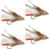 White Marabou Muddler Minnow Streamer Flies - 4 Fly Fishing Flies - Hook Size 8