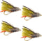 Olive Marabou Muddler Minnow Streamer Flies - 4 Fly Fishing Flies - Hook Size 8