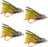 Olive Marabou Muddler Minnow Streamer Flies - 4 Fly Fishing Flies - Hook Size 8
