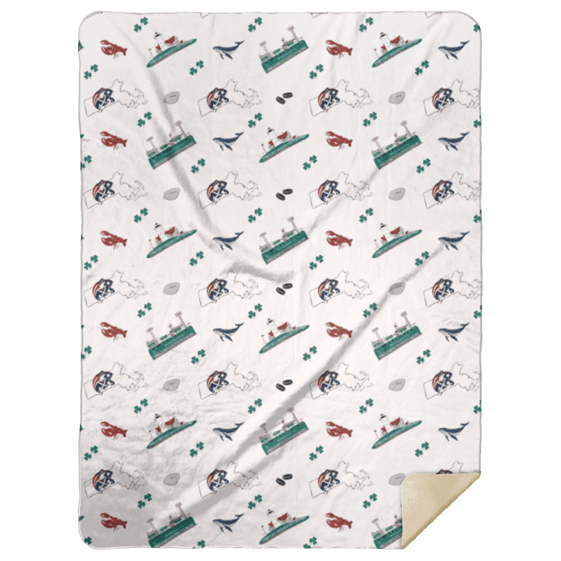 Massachusetts Plush Throw Blanket 60x80