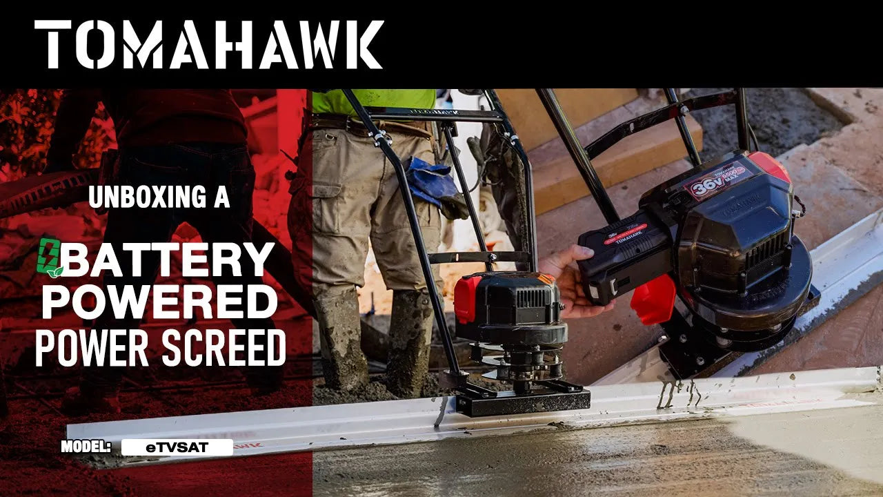 Tomahawk Battery Power Screed 36V 7ah Single Aluminum Blade Bundle (Choose 4ft, 6ft, 8ft, 10ft, 12ft, 14ft)
