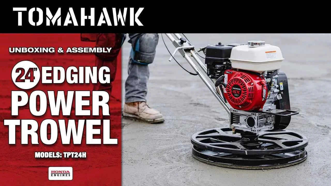 24" Concrete Power Trowel Edger 5.5HP Honda Float Pan Blade Screed Finishing Tool