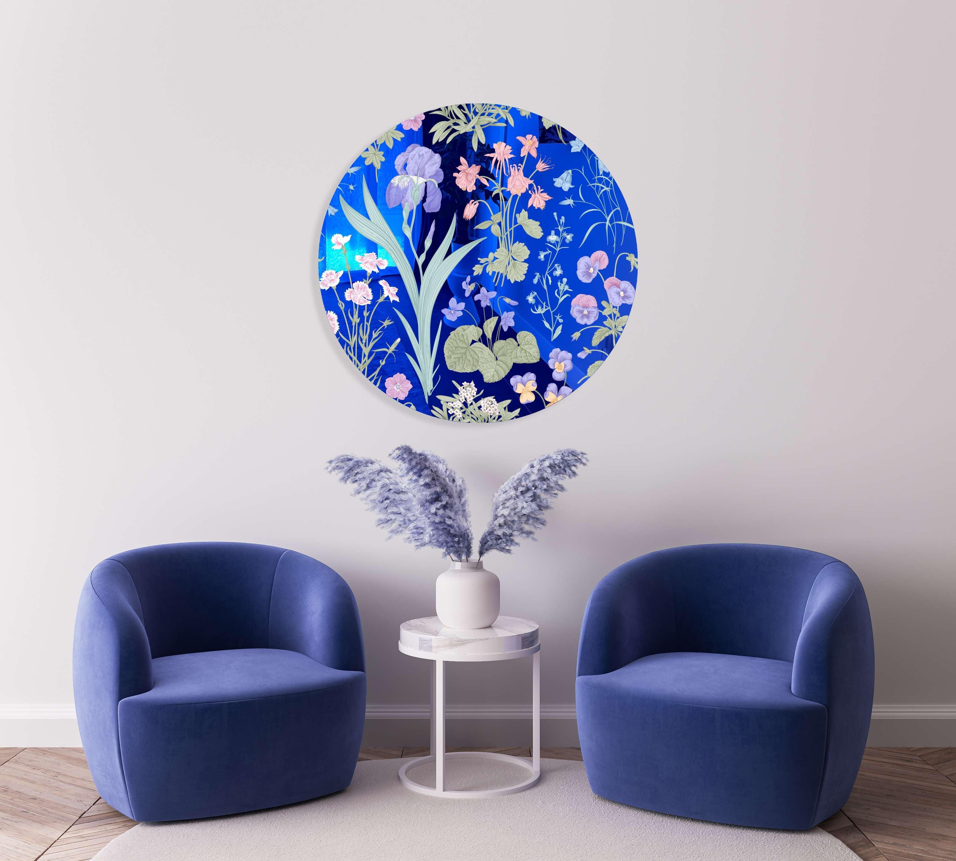 Meadow Flowers Printed Mirror Acrylic Circles