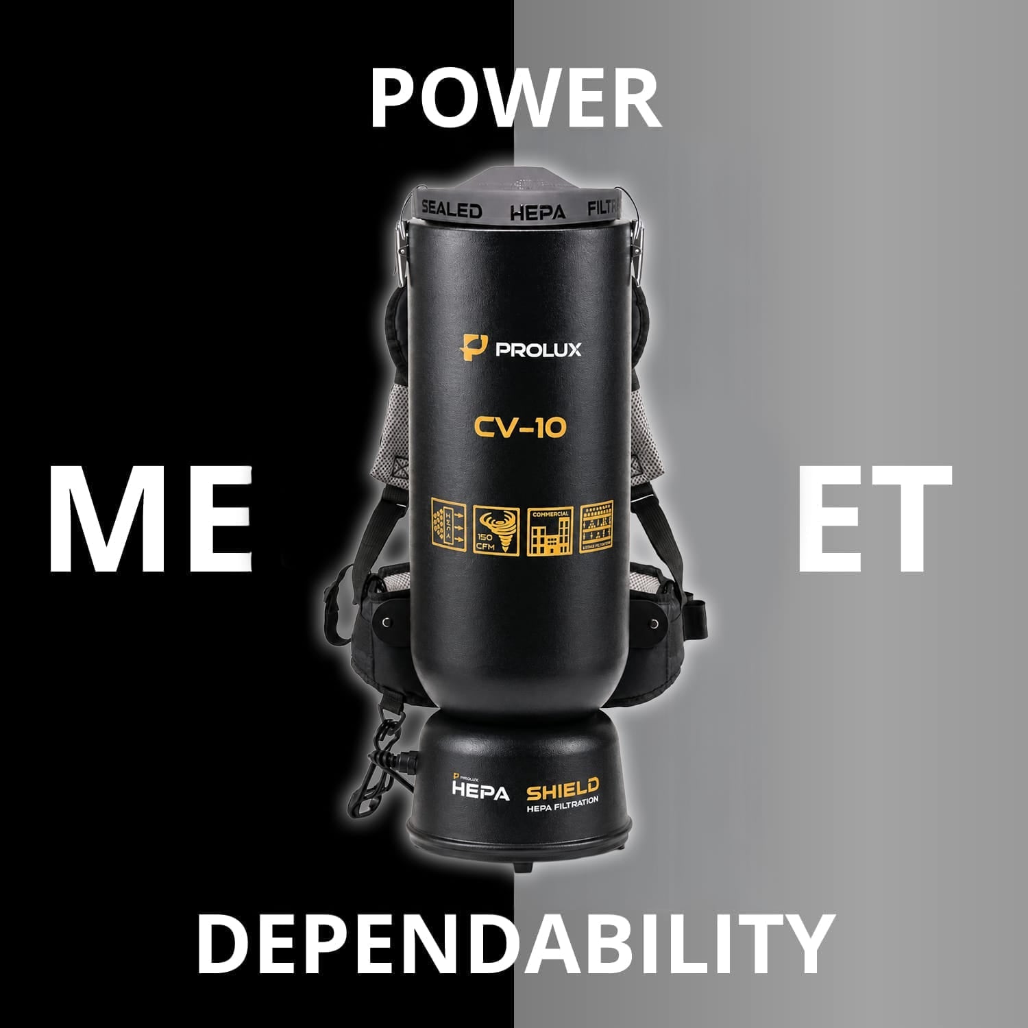 Powerful Lightweight Prolux PLC10 10qt Backpack Vacuum w/ 1 1/2