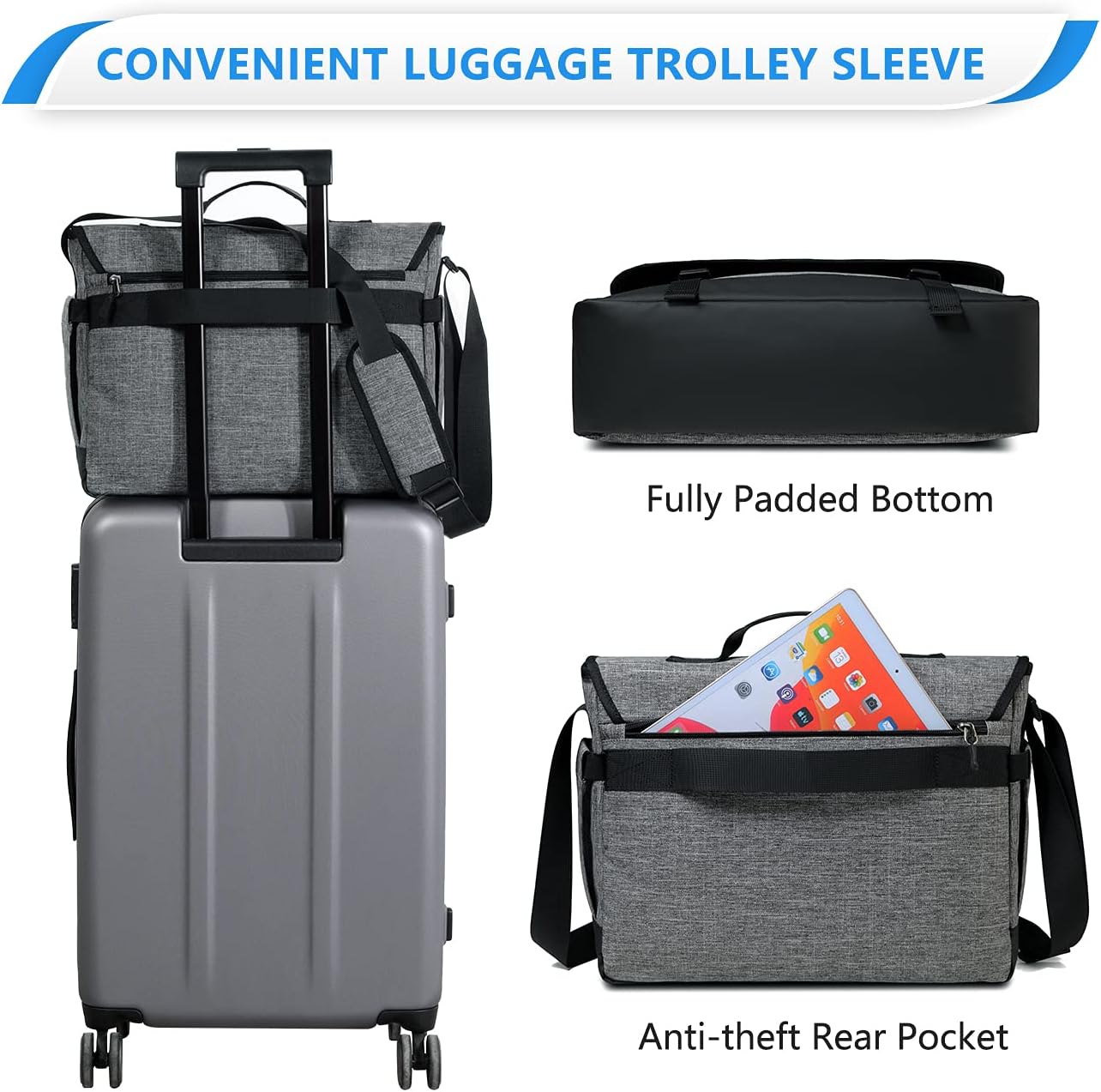 Water Resistant Laptop Messenger Bag 17 Inch Work Shoulder Bag