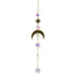 Metallic Hoop Moon Sun Wind Chimes Crystals Sun-catcher Ornament With Chakra Energy K9 Crystal Ball Prisms Hanging Rainbow Chaser Window Curtains Pendant Home Decor Gifts
