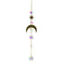 Metallic Hoop Moon Sun Wind Chimes Crystals Sun-catcher Ornament With Chakra Energy K9 Crystal Ball Prisms Hanging Rainbow Chaser Window Curtains Pendant Home Decor Gifts